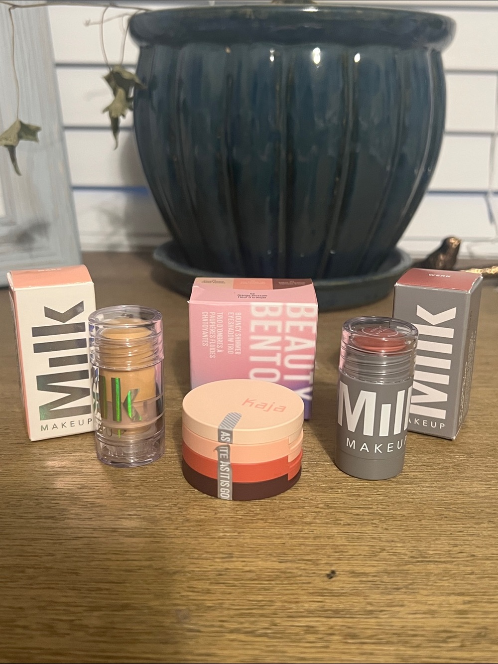 NIB Clean Beauty Favs- Milk Makeup Mini Sticks in Mars and Werk with Kaja Bento